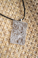 Silver Nest Pendant Long Necklace