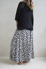 Caribbean Long Wide Leg Pant In Grey Jaguar