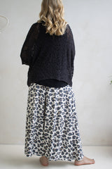 Caribbean Long Wide Leg Pant In Grey Jaguar