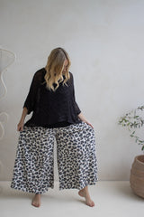 Caribbean Long Wide Leg Pant In Grey Jaguar
