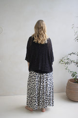 Caribbean Long Wide Leg Pant In Grey Jaguar