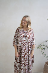 Long Kaftan In Mediterranean Chocolate