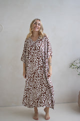 Long Kaftan In Mediterranean Chocolate