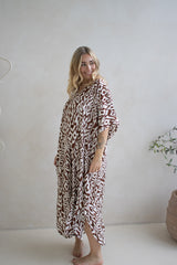 Long Kaftan In Mediterranean Chocolate
