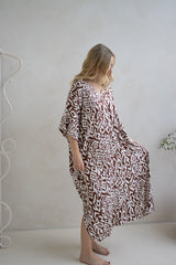Long Kaftan In Mediterranean Chocolate