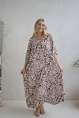 Long Kaftan In Mediterranean Chocolate