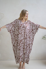 Long Kaftan In Mediterranean Chocolate