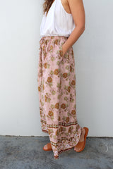 Bora Bora Long Wide Leg Pant in Pink Earth Rose