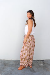 Bora Bora Long Wide Leg Pant in Pink Earth Rose
