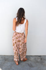 Bora Bora Long Wide Leg Pant in Pink Earth Rose