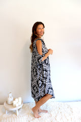 Cold Shoulder Dress In Black Diamond