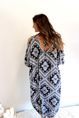 Cold Shoulder Dress In Black Diamond