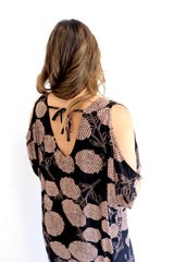 Cold Shoulder Dress In Black Tea