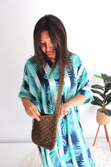 Capri Crochet Cross Body Bag in Chocolate