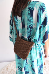 Capri Crochet Cross Body Bag in Chocolate