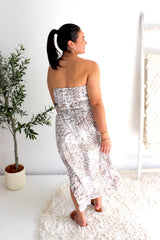 Daytripper Tube Maxi Dress In Tan Animal