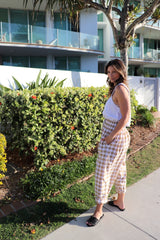 Dream Pant in Cotton Gingham Latte