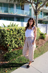 Dream Pant in Cotton Gingham Latte