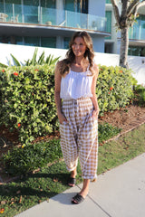 Dream Pant in Cotton Gingham Latte
