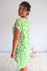 Grace Shift Dress in Fine Art Green