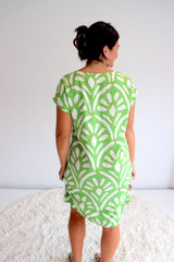 Grace Shift Dress in Fine Art Green