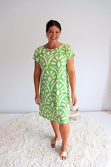 Grace Shift Dress in Fine Art Green