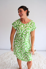 Grace Shift Dress in Fine Art Green