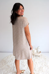 Grace Shift Dress in Metric Taupe