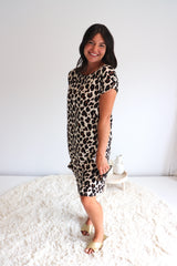 Grace Shift Dress in Black Jaguar