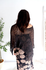 Mini Travel Poncho in Black