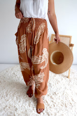 Harem Elastic Long Pant In Malta in Sienna