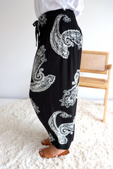 Harem Elastic Long Pant In Malta Black