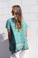 Amalfi Short Sleeve Top In Cottage Vine