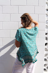 Amalfi Short Sleeve Top In Cottage Vine