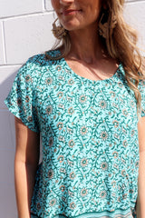 Amalfi Short Sleeve Top In Cottage Vine