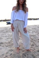 Dream Pant in LUX Cotton Sand