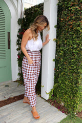 Dream Pant in Cotton Gingham Chocolate