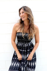 Strapless Beach Dress/Skirt in Black Diamond