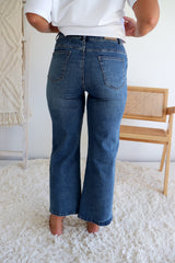 Stretchy High Waisted Wide Leg Jeans