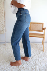 Stretchy High Waisted Wide Leg Jeans