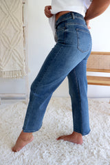 Stretchy High Waisted Wide Leg Jeans