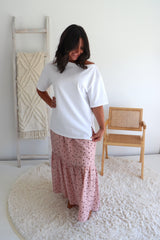 Pink Choc Polka Dot Maxi Skirt