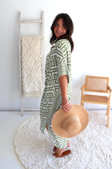 Long Kaftan In Corinthian Coast in Olive
