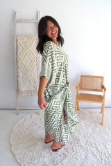 Long Kaftan In Corinthian Coast in Olive
