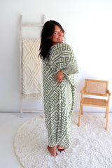 Long Kaftan In Corinthian Coast in Olive