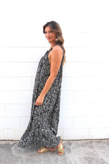 Celine Maxi Dress In Fossil Cream
