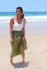 Take Me Away Sarong Deep Green