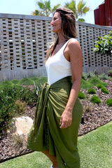 Take Me Away Sarong Deep Green