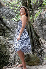Strapless Beach Dress/Skirt in Leopard Fish