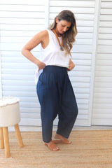 Lux Dream Pant in Cotton Plain Navy